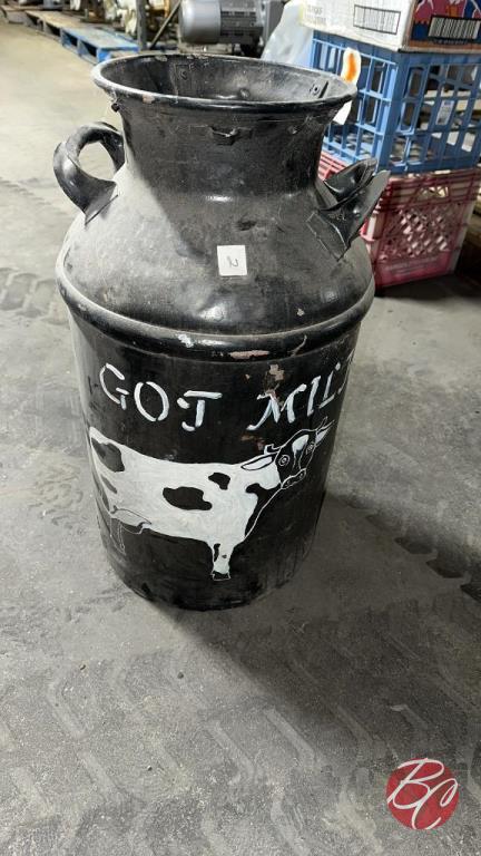 Painted 10 Gallon Milk Can