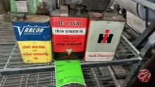 Lot of 3 - Cans of Separator Oil; 2 with Oil,