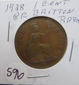 1938- 1 Cent Great Britton