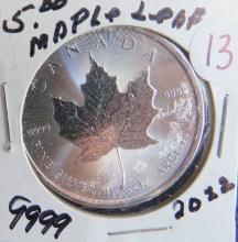 2022- $5 Dollar Maple Leave