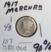 1917- Mercury Dime