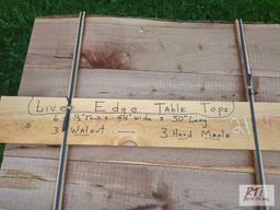 Live edge tabletops - 3 walnut, 3 maple