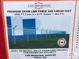 500ft chain link fence kit, includes wire, post and rails