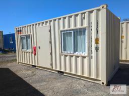 8x20 Steel Container, modified for office with restroom and window