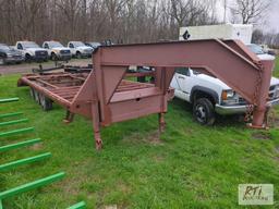 24ft Gooseneck chassis, tri-axle, foldover ramps, dovetail, no deck, Bill of Sale Only