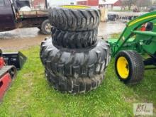 Set of R4 tires on John Deere rims 17-5x24, 00x16-5