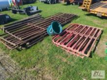 Pile of 9 steel gates, mixed length
