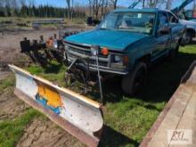 1994 Chevy 1500 regular cab pickup, 4WD, plow, A/C, 209,991 miles, runs very poorly,