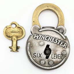 Winchester Six Lever Padlock with Winchester Key