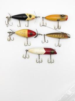 (5) Various Style Antique Southbend Fishing Lures