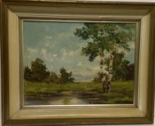 SIGNED OIL ON BOARD - EMILE A. GRUPPE - IMPORTANT