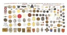 LOT OF OVER 100 THIRD REICH TINNIES, BUTTONS, ETC.