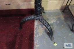 Cast iron wood top occasional table