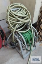 hose reel with hose and extra hose