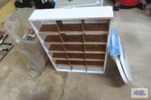 new molded wooden bathroom seat, luggage dolly and organizer