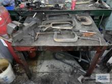 VISE, CLAMPS, STEEL TABLE