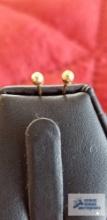 Gold colored ball earrings, marked 14K