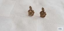 Cleveland Indians Chief Wahoo earrings, marked 14K, approximate total weight is....83 G