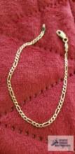 Gold colored link bracelet, marked 14K,...approximate total weight 1.91 G