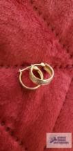 Two tone hoop earrings, marked 14K Israel, approximate total weight is 1.19 G