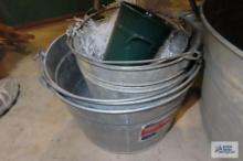 lot of galvanized buckets