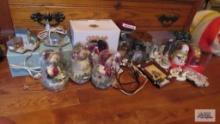 Lot of Christmas figurines and houses