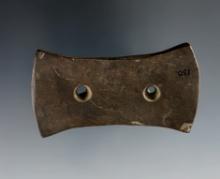 3 1/8" Bi-Concave Gorget found in Ohio. Made from slate.