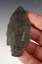 Rare! 3" Stemmed Spear point made from nicely polished slate found in Massachusetts.