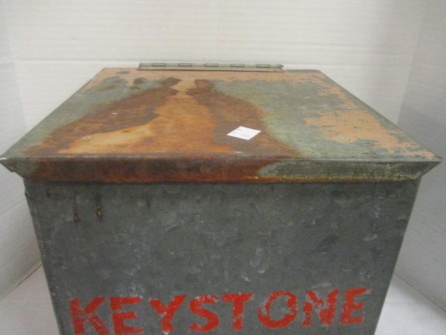 Vintage Galvanized "Keystone Dairy" Milk Delivery Box