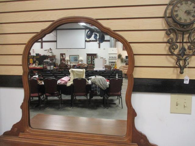 Wood Dresser with Stand Mirror