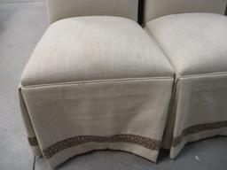 Four Upholstered Parson's Chairs