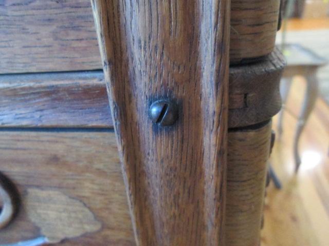 Antique Tiger Oak Sewing Drawer Cabinet