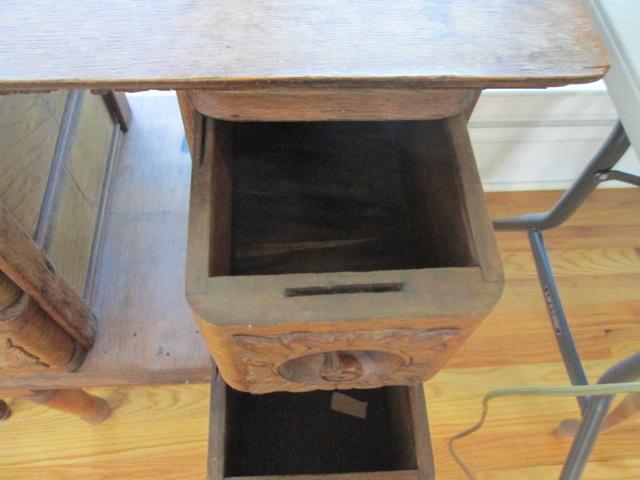 Antique Tiger Oak Sewing Drawer Cabinet