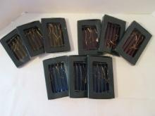 Nine Sets of Colored Glass Icicle Ornaments/Prisms in Original Boxes