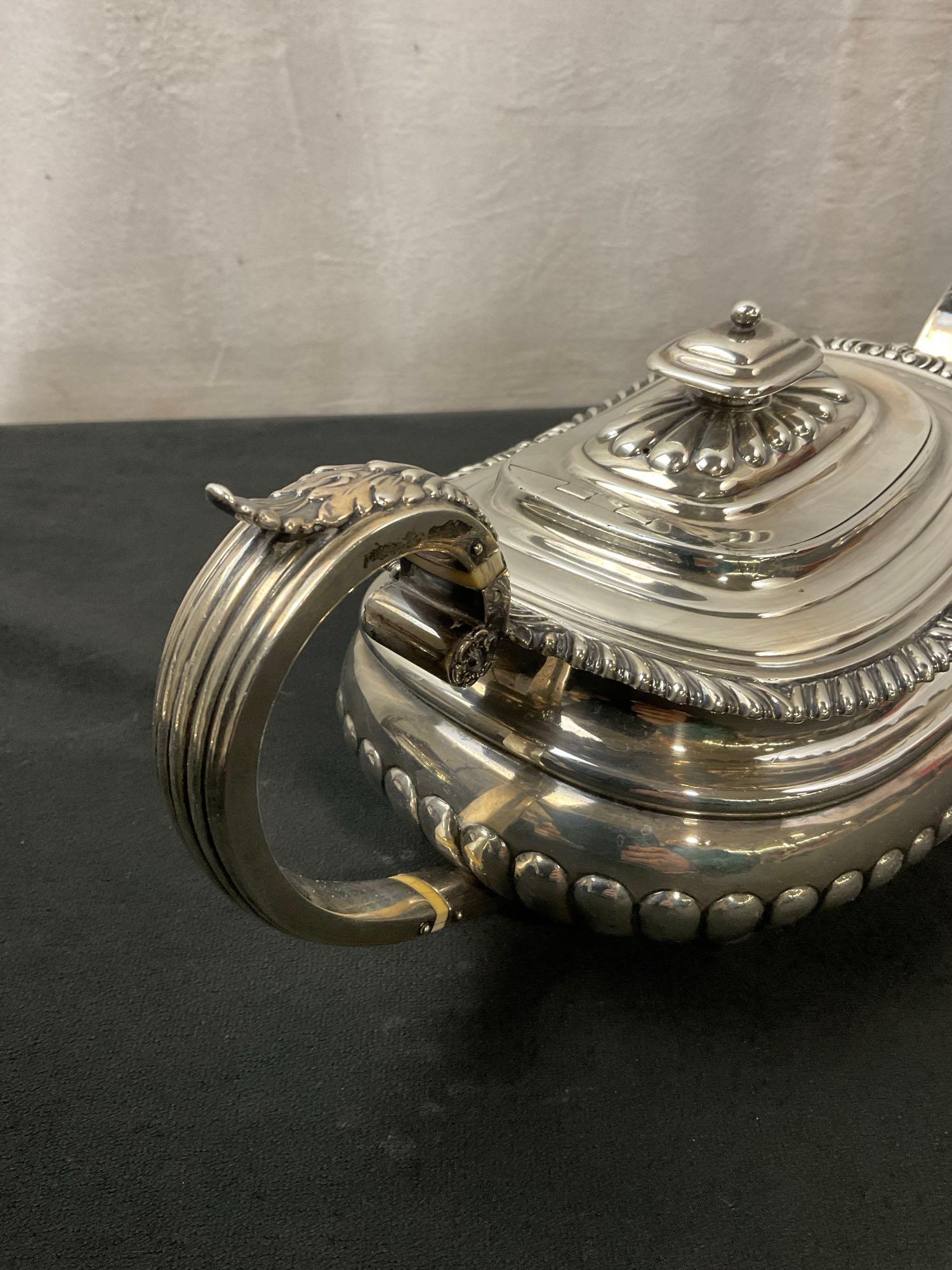 JM & Co Antique 1818 Edinburgh Sterling Silver Tea Set, Hollowware, 3 piece set, 1270g total weight