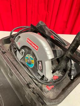 Craftsman 7.25" Circular Saw with Hard plastic case w/ 3 Extra Blades - Tested & Working
