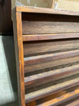 Vintage Wood Wall Shelving Rack / Display Cabinet - See pics