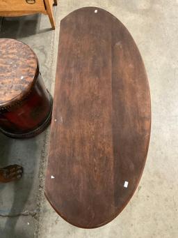 Modern Ashley Furniture Oblong Wooden Side Table w/ 3 Tiers & Unusual Shape. See pics.
