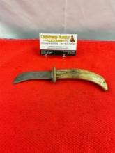 Vintage Red Devil 3" Steel Fixed Blade Skinner Hunting Knife Model K-24 w/ Bone Handle. See pics.