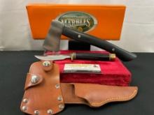 NIB Marbles Belt Axe & Knife no. 171 Set, Leather Sheath