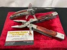 Winchester Folding Pocket Knife & Multi Tool w/ Stainless & Wood Handles