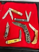 Collection of 6 Folding Pocket Knives of Various Styles & Sizes - See pics