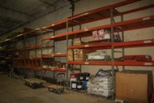 (9) Sections of Pallet Racking 42" x 8' x 12' T (4 Shelves)