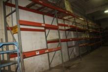 (8) Sections of Pallet Racking 42" x 8' x 12' T (4 Shelves)