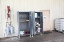 (2) Steel Lockable Storage Cabinets w/Contents