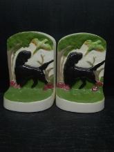 Pair Vintage Ceramic Labrador Retriever Bookends
