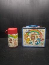 Vintage Metal Care Bear Lunch Box with Thermos