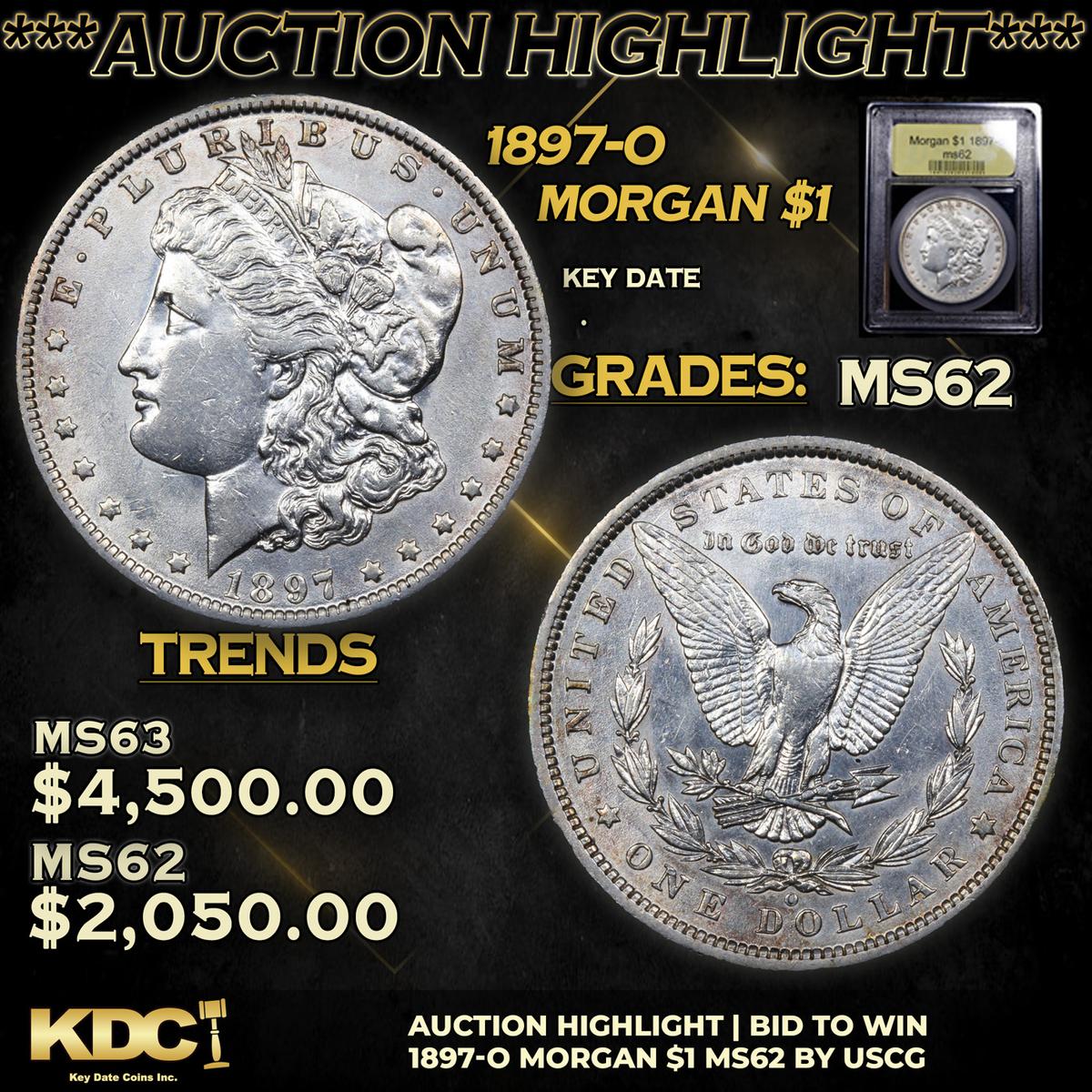 ***Auction Highlight*** 1897-o Morgan Dollar 1 Graded Select Unc BY USCG (fc)