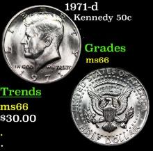 1971-d Kennedy Half Dollar 50c Grades GEM+ Unc