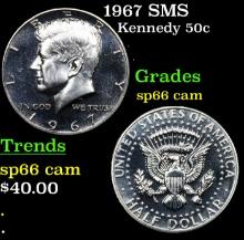 1967 SMS Kennedy Half Dollar 50c Grades sp66 cam